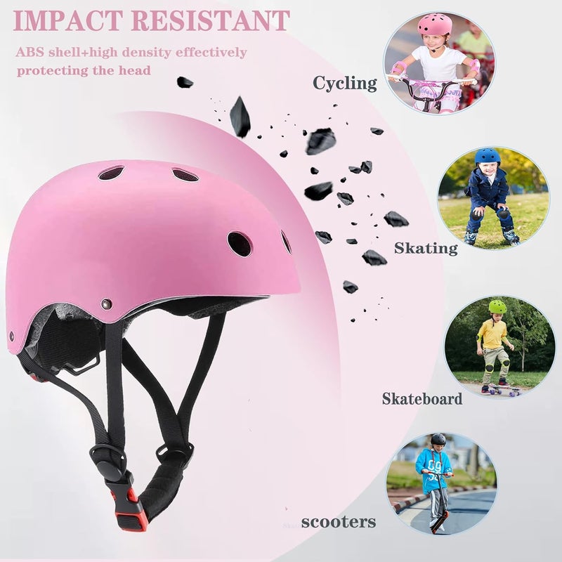 FOOKCIAN Kids Helmet,Toddler Skateboard Helmets for Ages 2-3-5-8-14 Years Boys Girls with Knee and Elbow Pads Wrist Guards fit Roller Skates,Skateboarding,Skating Scooter Adjustable Kids Helmet - Image 3